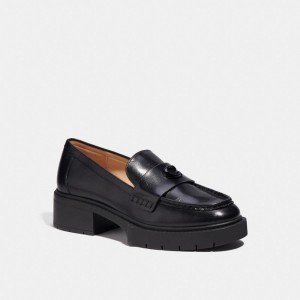 Leather/Black Coach Leah Loafer | COH865798