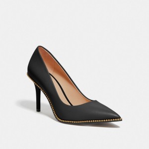Leather/Black Coach Waverly Pump | COH865732