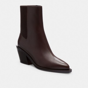 Leather/Maple Coach Prestyn Bootie | COH865910