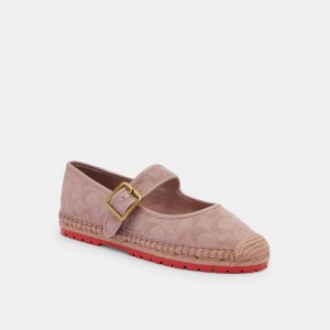 Light Rose Coach Courtney Espadrille In Signature Canvas | COH865785