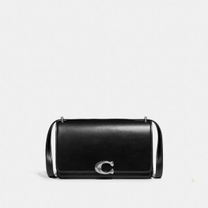 Luxe Refined Calf Leather/Silver/Black Coach Bandit Shoulder Bag | COH864763