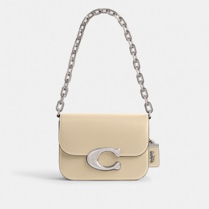 Luxe Refined Calf Leather/Silver/Ivory Coach Idol Bag | COH864812