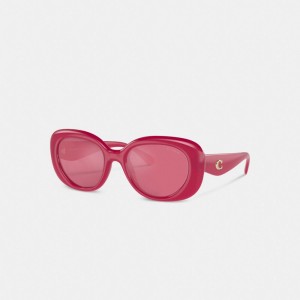 Magenta Coach Pillow Tabby Round Sunglasses | COH866386