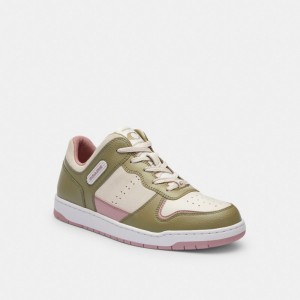 Moss/Light Rose Coach C201 Low Top Sneaker | COH865841