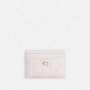 Nappa Leather/Brass/Chalk Coach Essential Card Case With Pillow Quilting | COH865716
