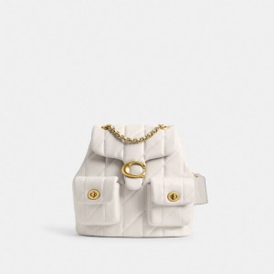 Nappa Leather/Brass/Chalk Coach Tabby Backpack With Quilting | COH865481