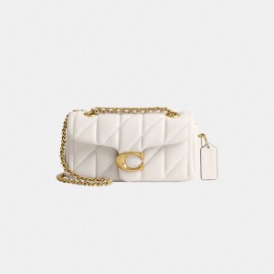 Nappa Leather/Brass/Chalk Coach Tabby Shoulder Bag 20 With Quilting | COH865319