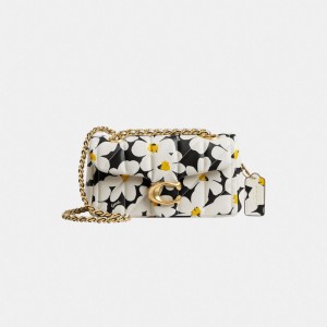 Nappa Leather/Brass/Chalk Multi Coach Tabby Shoulder Bag 20 With Quilting And Floral Print | COH864877