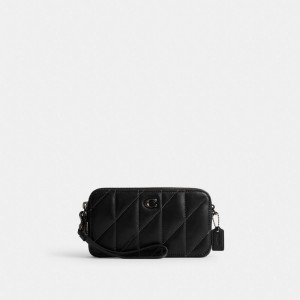 Nappa Leather/Pewter/Black Coach Kira Crossbody Bag With Pillow Quilting | COH865624