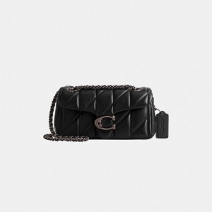 Nappa Leather/Pewter/Black Coach Tabby Shoulder Bag 20 With Quilting | COH865427