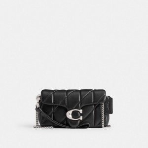 Nappa Leather/Silver/Black Coach Tabby Crossbody Wristlet With Pillow Quilting | COH865643