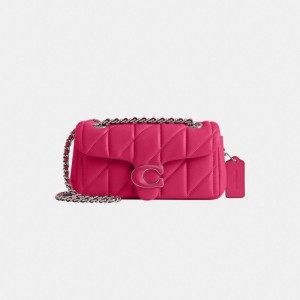 Nappa Leather/Silver/Dragonfruit Coach Tabby Shoulder Bag 20 With Quilting | COH865361