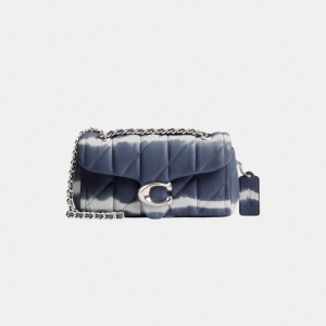 Nappa Leather/Silver/Midnight Navy Multi Coach Tabby Shoulder Bag 20 With Quilting And Tie Dye | COH865353