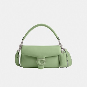 Nappa Leather/Silver/Pale Pistachio Coach Pillow Tabby Shoulder Bag 20 | COH864981