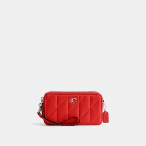 Nappa Leather/Silver/Sport Red Coach Kira Crossbody Bag With Pillow Quilting | COH865621