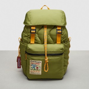 Olive Green Coach Coachtopia Loop Backpack | COH865474