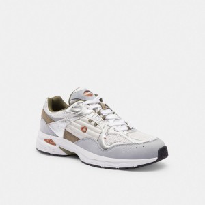 Optic White/Grey Coach C301 Sneaker | COH866794