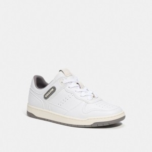 Optic White/Heather Grey Coach C201 Low Top Sneaker | COH865825