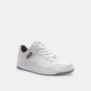 Optic White/Heather Grey Coach C201 Sneaker | COH866810