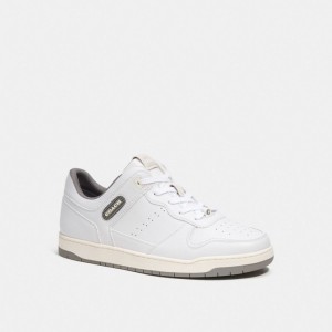Optic White/Heather Grey Coach C201 Sneaker | COH866812