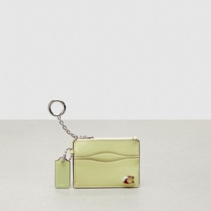 Pale Lime Coach Wavy Zip Card Case With Key Ring In Smooth Coachtopia Leather | COH865674