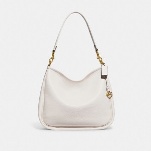 Pebble Leather/Brass/Chalk Coach Cary Shoulder Bag | COH864781