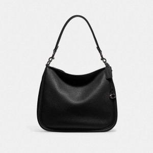 Pebble Leather/Pewter/Black Coach Cary Shoulder Bag | COH864971