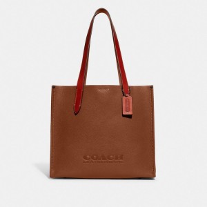 Polished Pebble Leather/1941 Saddle Coach Relay Tote Bag 34 | COH866529