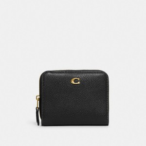 Polished Pebble Leather/Brass/Black Coach Billfold Wallet | COH865615