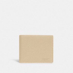 Polished Pebble Leather/Ivory Coach 3 In 1 Wallet | COH866721