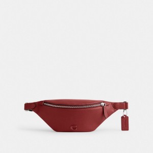 Polished Pebble Leather/Ruby Red Coach Charter Belt Bag 7 | COH865439