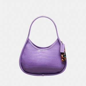 Purple Coach Ergo Bag In Croc Embossed Coachtopia Leather | COH865129