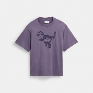 Purple Coach Rexy T Shirt In Organic Cotton | COH866919