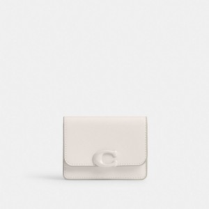 Refined Calf Leather/Silver/Chalk Coach Bandit Card Case | COH865588
