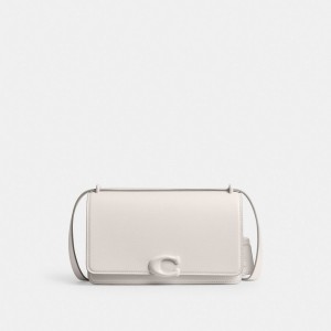 Refined Calf Leather/Silver/Chalk Coach Bandit Shoulder Bag | COH864817