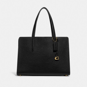 Refined Pebble Leather/Brass/Black Coach Carter Carryall Bag | COH865098