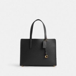 Refined Pebble Leather/Brass/Black Coach Carter Carryall Bag 28 | COH865100