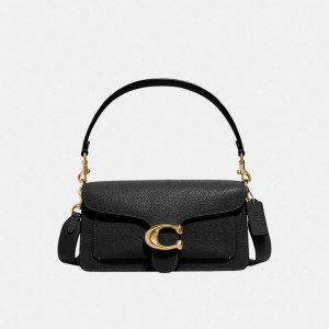 Refined Pebble Leather/Brass/Black Coach Tabby Shoulder Bag 26 | COH864997