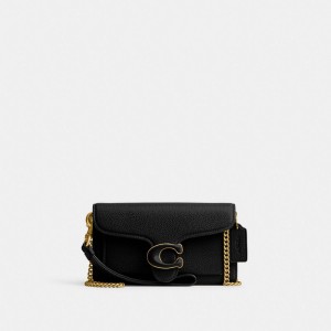 Refined Pebble Leather/Brass/Black Coach Tabby Crossbody Wristlet | COH865640