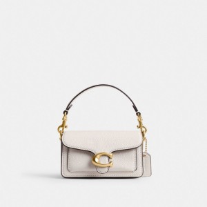 Refined Pebble Leather/Brass/Chalk Coach Tabby Bag 12 | COH865387