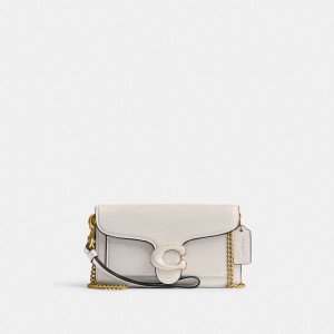 Refined Pebble Leather/Brass/Chalk Coach Tabby Crossbody Wristlet | COH865631