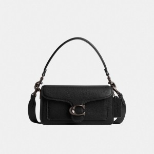 Refined Pebble Leather/Pewter/Black Coach Tabby Shoulder Bag 20 | COH864999