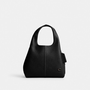 Refined Pebble Leather/Pewter/Black Coach Lana Shoulder Bag 23 | COH865188