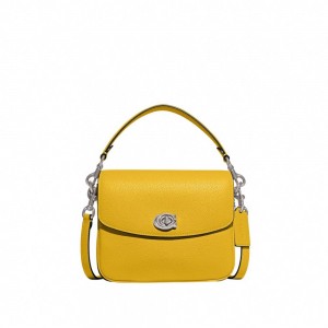 Refined Pebble Leather/Silver/Canary Coach Cassie Crossbody Bag 19 | COH864948