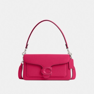 Refined Pebble Leather/Silver/Dragonfruit Coach Tabby Shoulder Bag 26 | COH864831