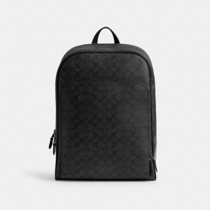 Signature Coated Canvas/Charcoal Coach Gotham Backpack In Signature Canvas | COH866503