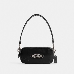 Silver/Black Coach Avery Shoulder Bag In Patchwork | COH865371
