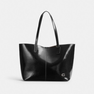 Silver/Black Coach North Tote Bag 32 | COH865050