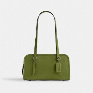 Silver/Dark Lime Coach Swing Zip | COH864760