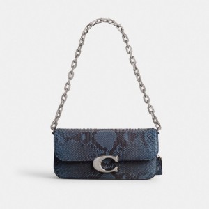 Silver/Denim Coach Idol Bag 23 In Python | COH864863